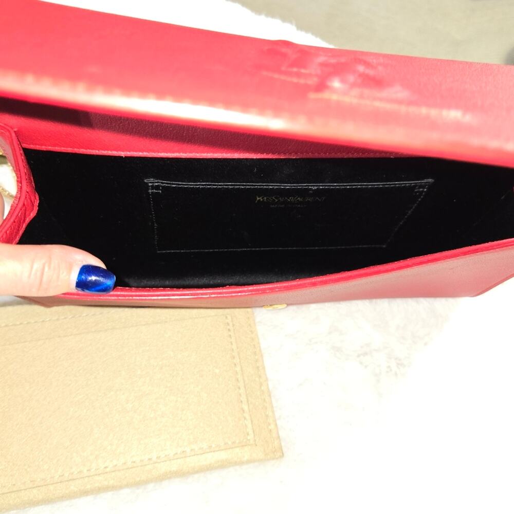 🔥 Saint Laurent Belle de Jour Clutch Leather Large EUC - Picture 13 of 15